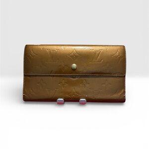 Louis Vuitton Bronze Vernis  Embossed Long Wallet